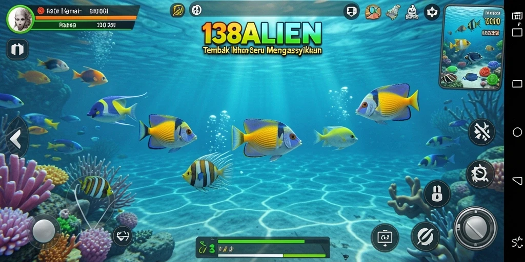 Screenshot gameplay 138ALIEN menampilkan aksi menembak ikan yang seru.