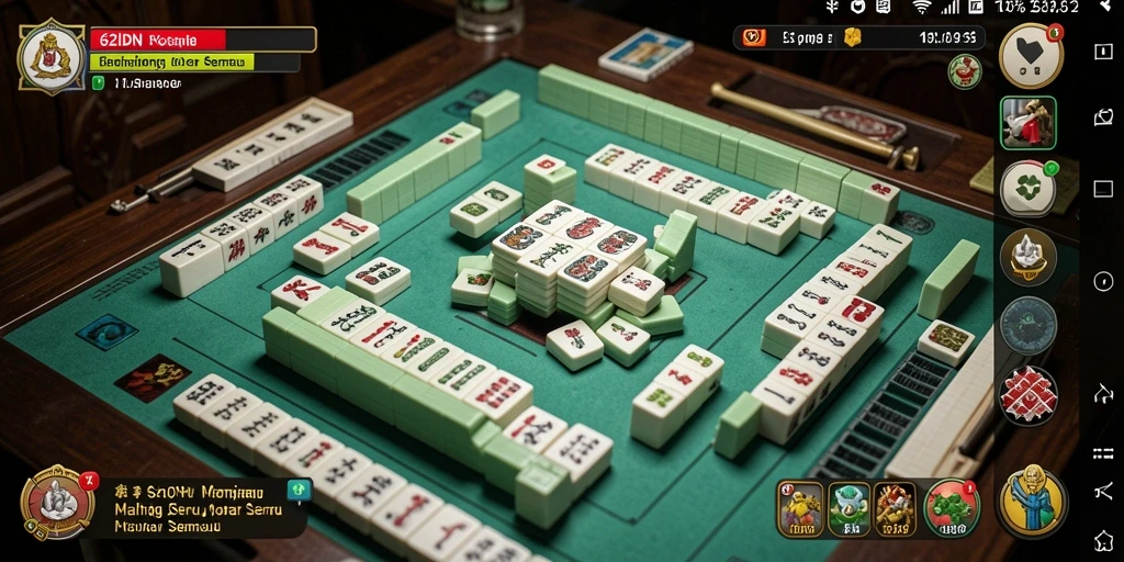 Tampilan gameplay seru di 62IDN dengan level Mahjong yang menantang.