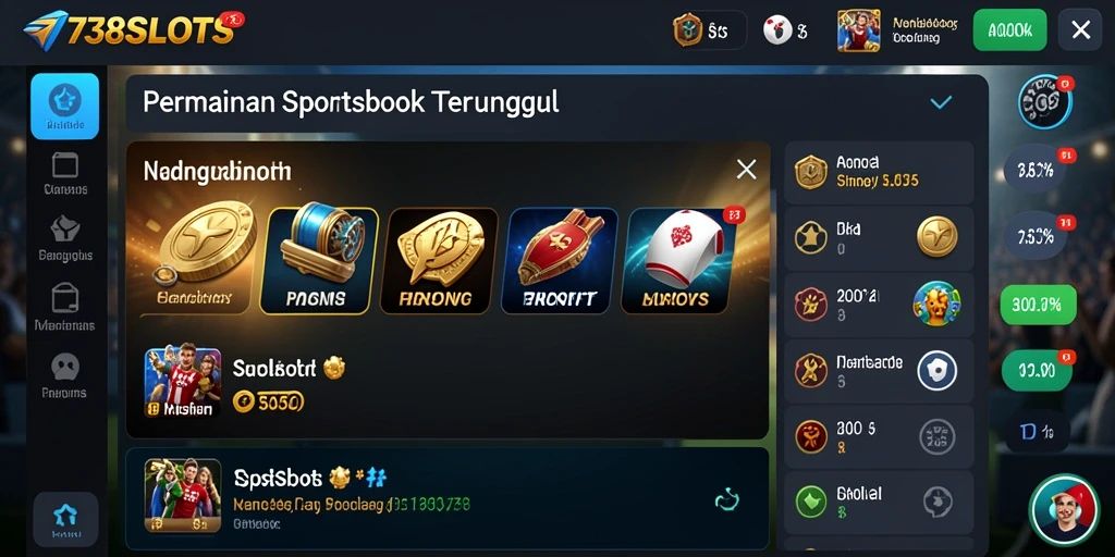 Tampilan gameplay 738SLOTS dengan pilihan taruhan yang menarik.