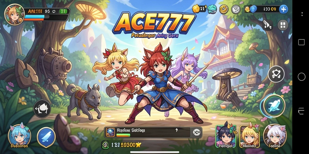 Tangkapan layar ACE777 menampilkan pertempuran karakter Anime yang seru.