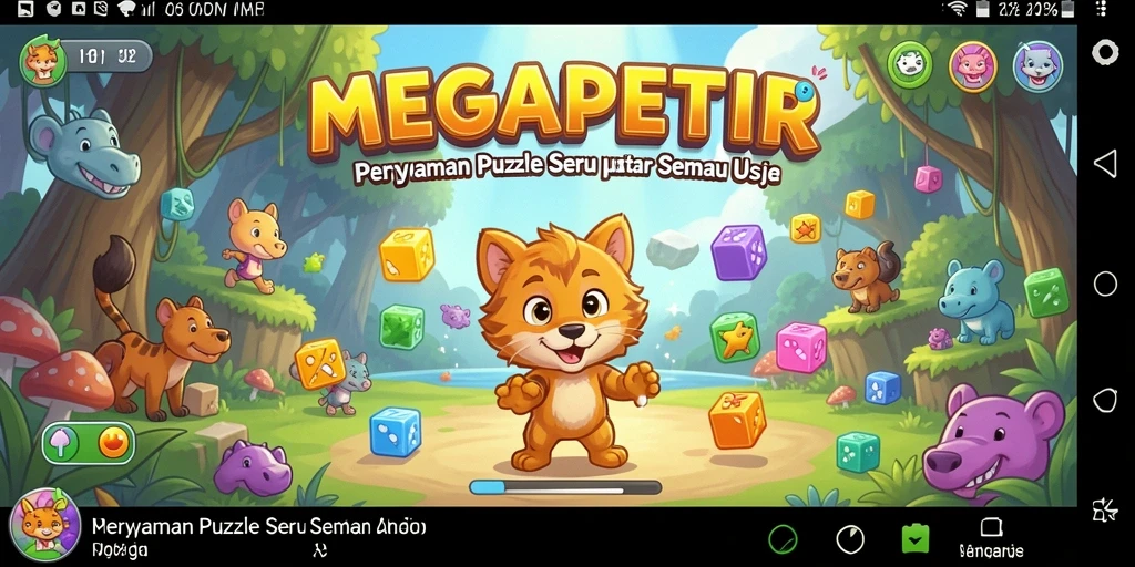 Tampilan gameplay MEGAPETIR yang menantang dan seru.