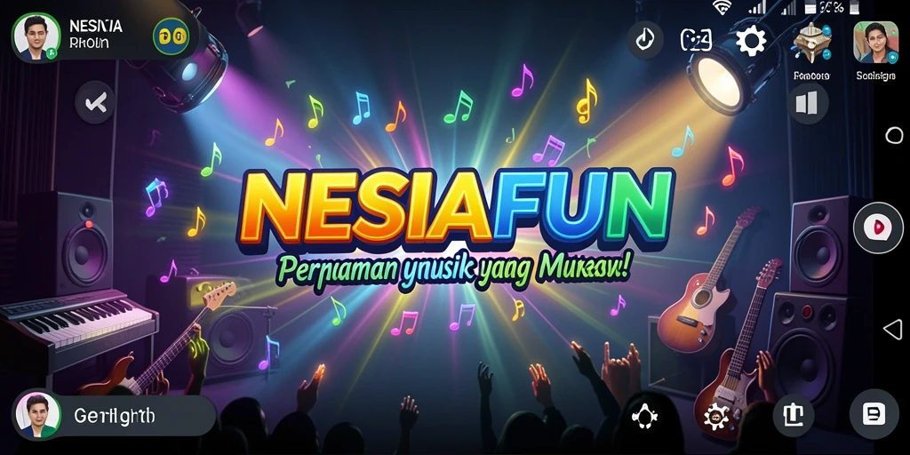 Tangkapan layar gameplay NESIAFUN yang memperlihatkan pengalaman bermain musik.