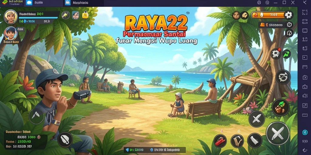 Tangkapan layar permainan RAYA22 menunjukkan gameplay santai yang seru.