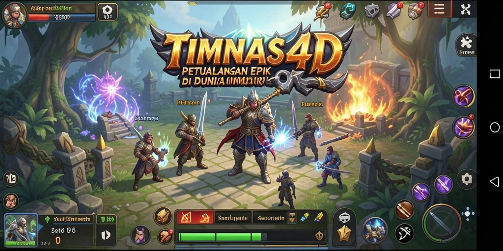 Screenshot gameplay TIMNAS4D yang menunjukkan aksi pertempuran seru di dunia MMORPG.